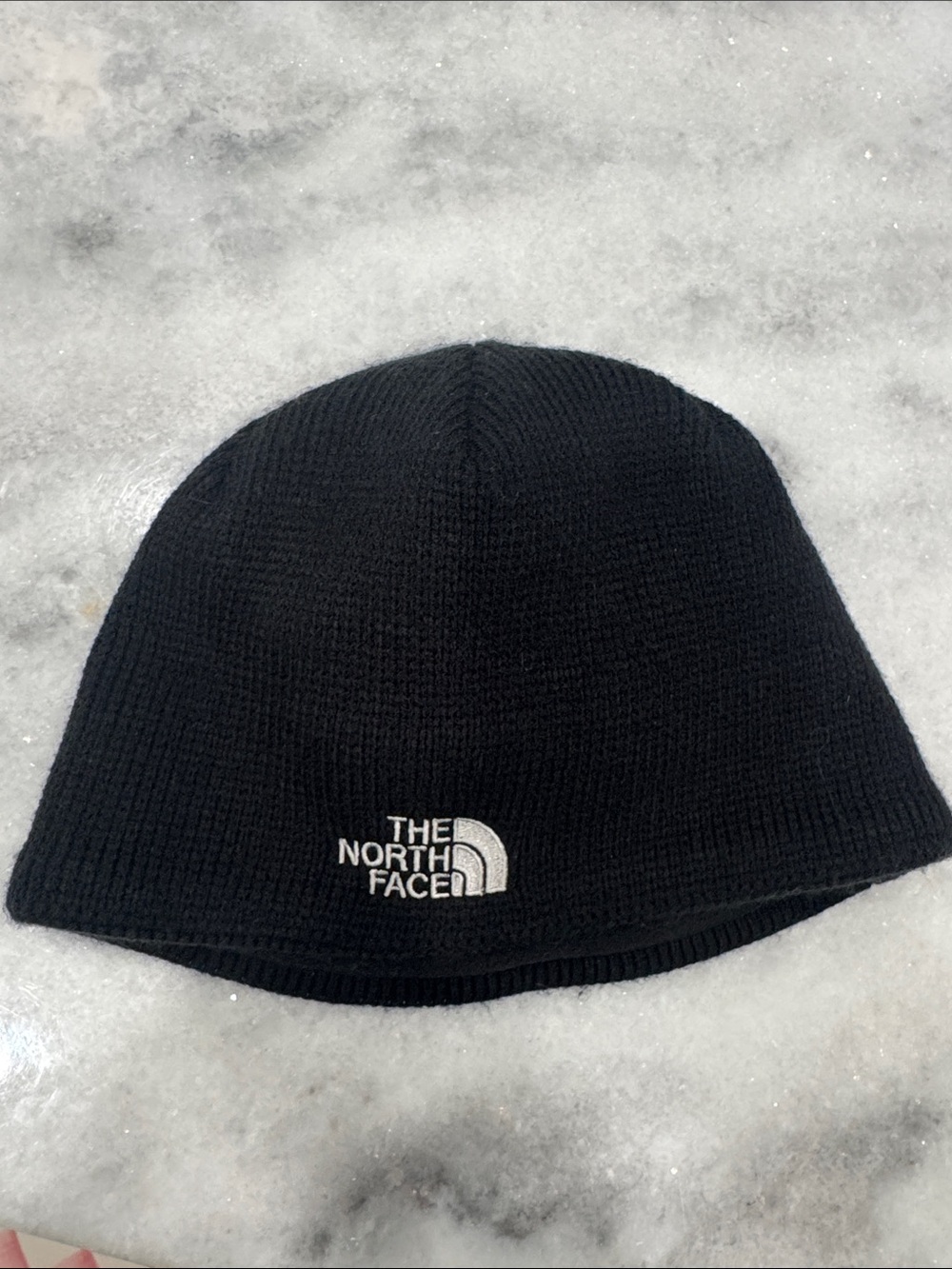 The North Face Black Logo Knit Beanie - Unisex EUC